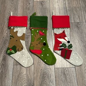 Crate&Barrel Christmas Stocking - Fox only - Like New!